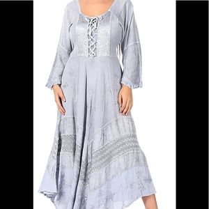 Advance Apparels Light Lavender Lace-Up Maxi Dress